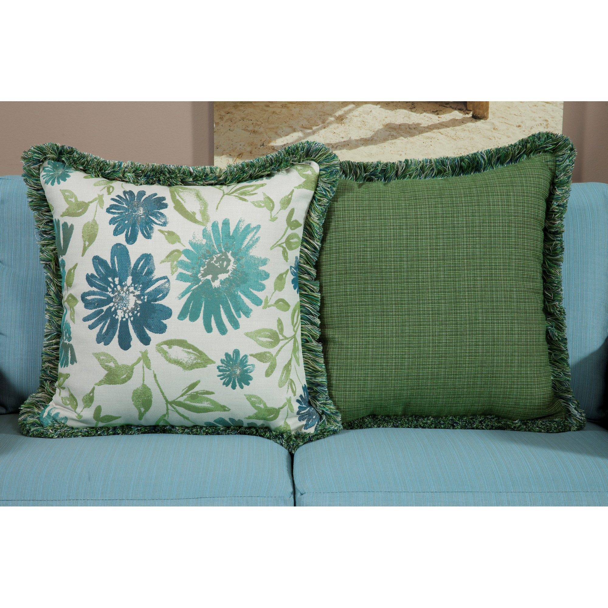 South Sea Rattan Baltic Large Indoor/Outdoor Sunbrella Throw Pillow